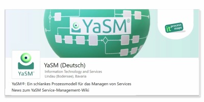 YaSM - LinkedIn Showcase-Seite. YaSM® - das Service-Management-Prozessmodell. News zu YaSM (Deutsch).