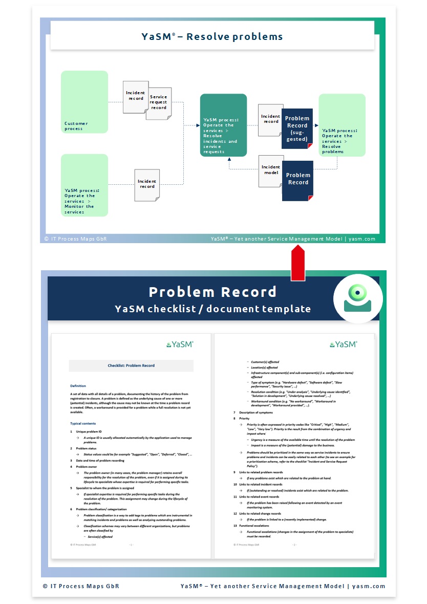 Problem record template. YaSM service management document templates and checklists (example).